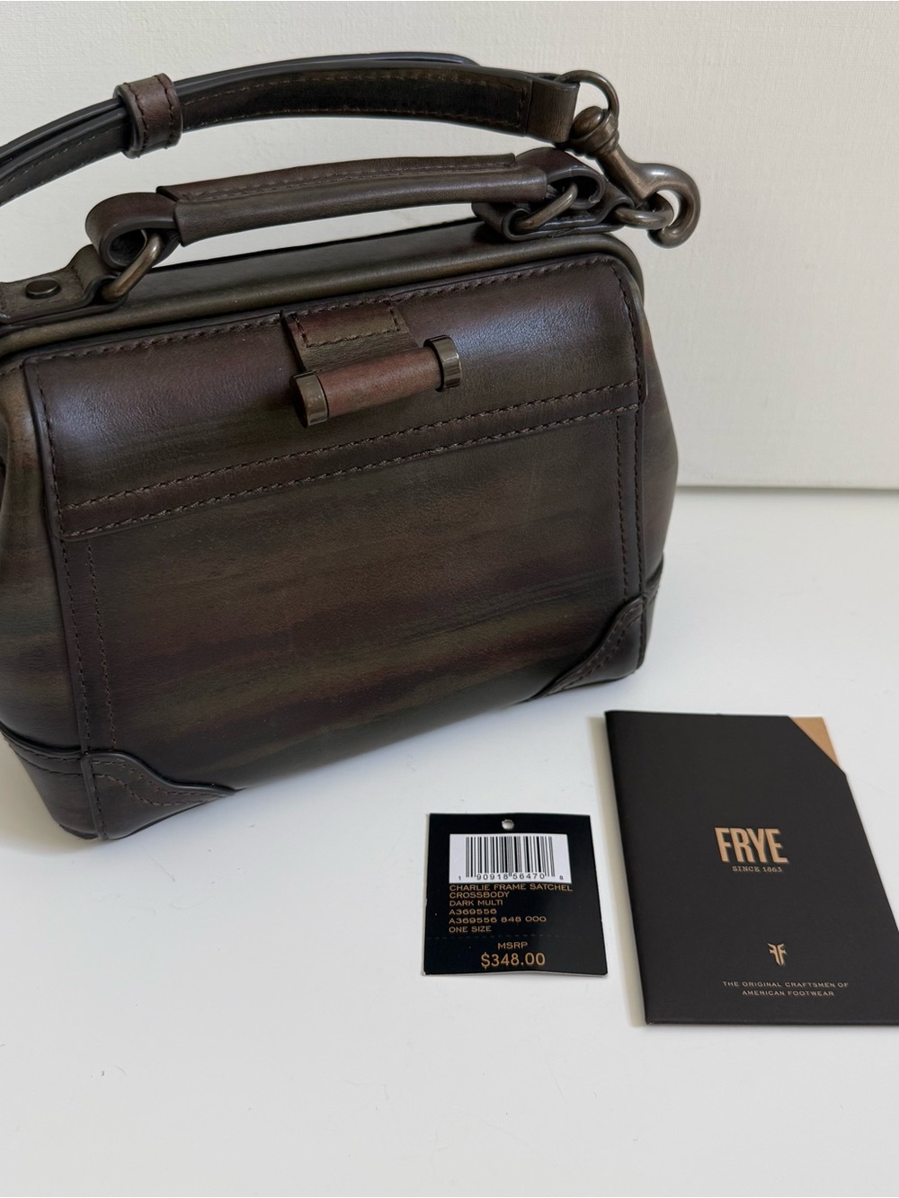 FRYE Dark Brown Leather Handbag